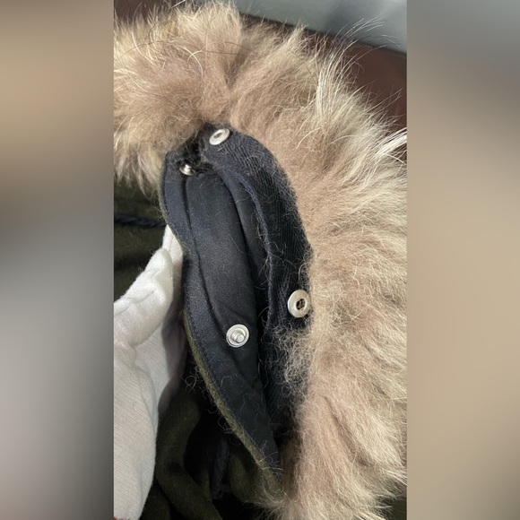 Sandro Wool Coat with Fur-Trimmed Hood - Size EU 36 - Picture 14 of 16